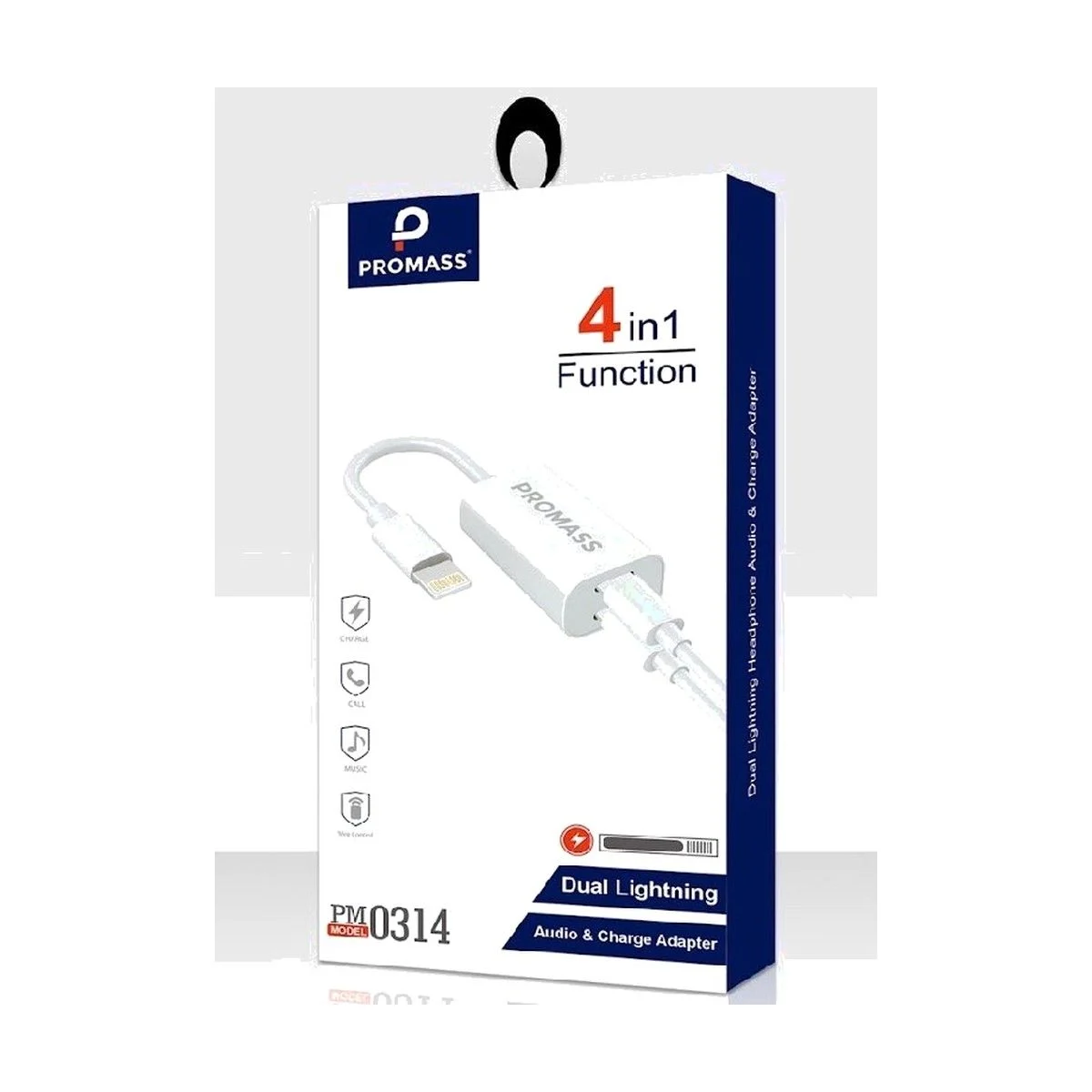 PROMASS 4-in-1 Dual Lightning Charge & Audio Adapter